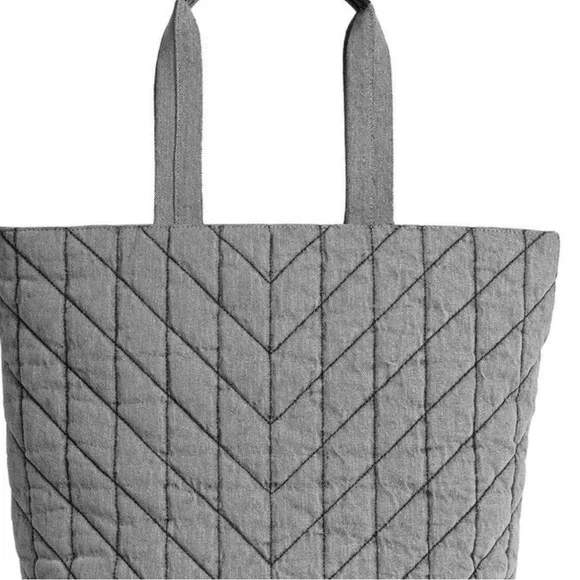 NWT Karl Lagerfeld Amour Denim Quilted Tote Bag 13.5 x 6 x 14 - Picture 2 of 15